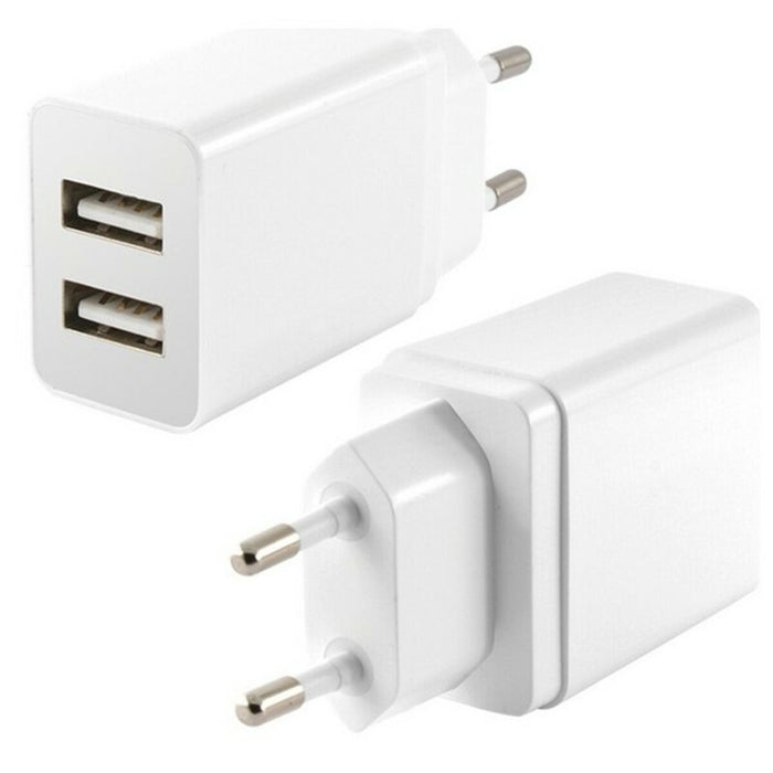 Încărcător de Perete KSIX 2 USB 2.4A Alb