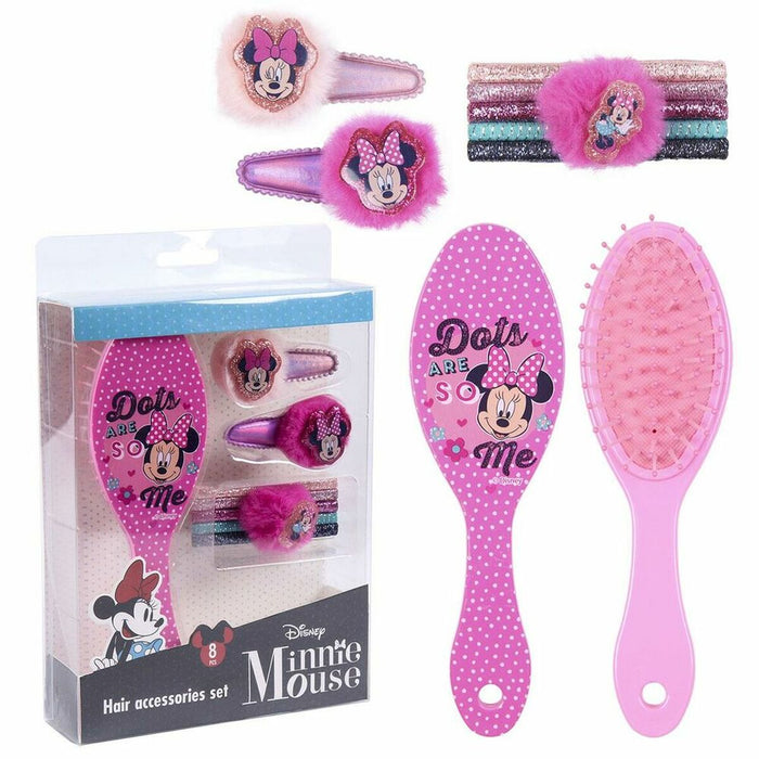 Accesorii pentru Păr Minnie Mouse Roz (8 pcs)