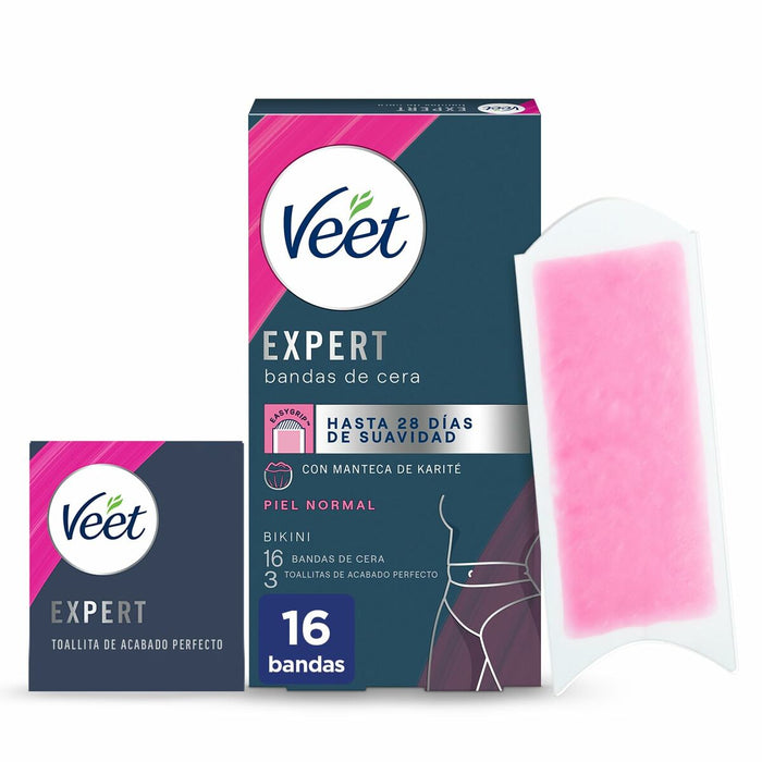 Benzi Epilatoare pentru Corp Veet Expert Bikini (16 Unități)