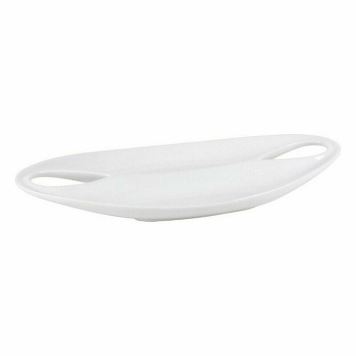Tavă Inde Etrusca Double Porțelan Alb 36,5 x 18 x 4,5 cm (12 Unități)