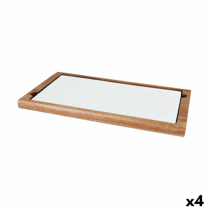 Tavă pentru gustari Viejo Valle Bayahibe Lemn de salcâm 37 x 20 x 2 cm (4 Unități)