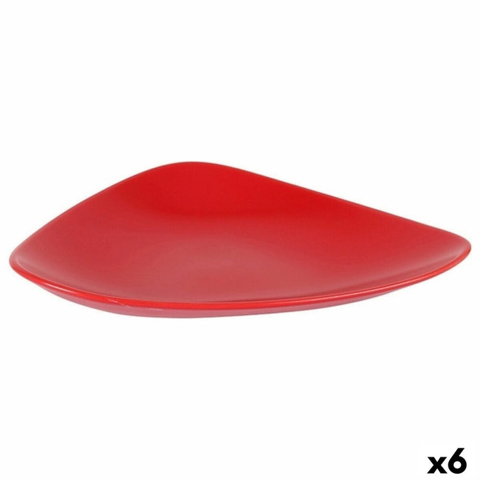 Farfurie pentru desert Roșu Ceramică 24 x 18 x 3 cm (6 Unități)
