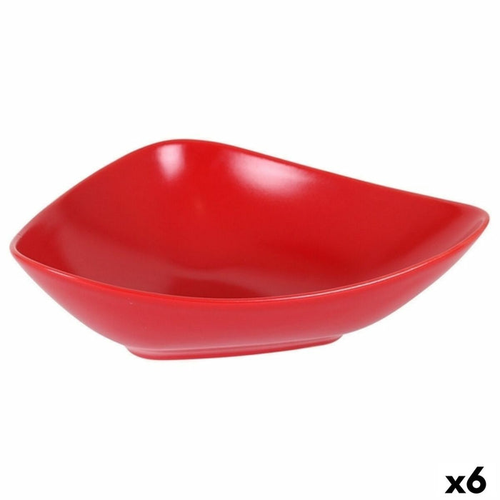 Farfurie Adâncă Roșu Ceramică 24 x 19 x 7 cm (6 Unități)