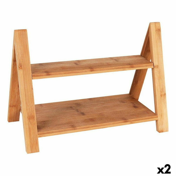 Tavă de servit Viejo Valle Înălțime dublă Bambus 39,7 x 20,3 x 18 cm (2 Unități)