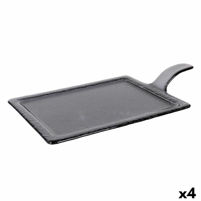 Tavă Viejo Valle Negru Sticlă 46 x 27 cm (4 Unități)