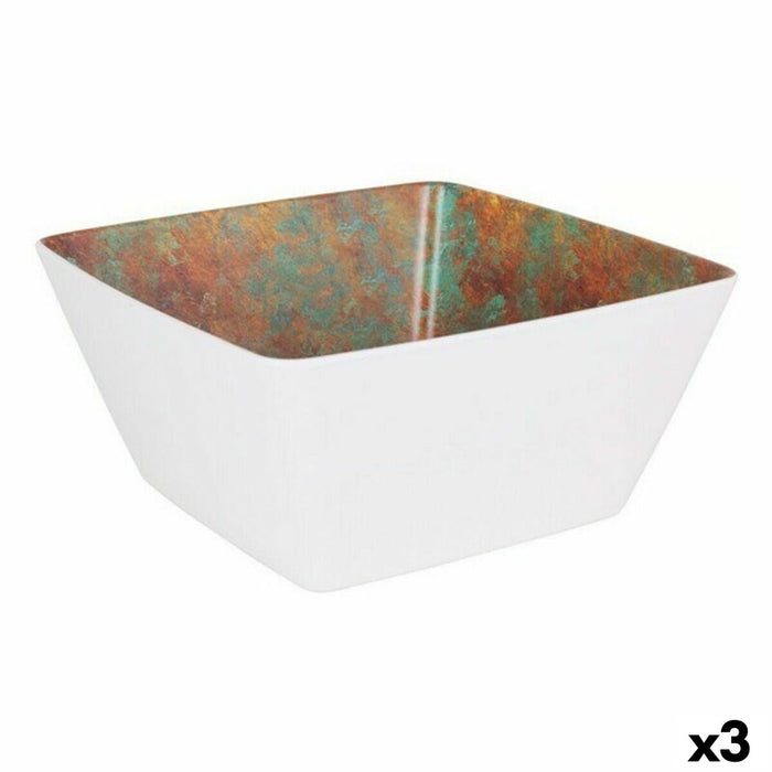 Salatieră Viejo Valle Goji Melamina Alb 25 x 25 x 12 cm (3 Unități)