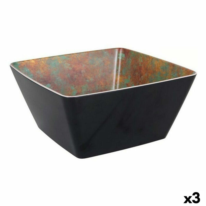Salatieră Viejo Valle Goji Melamina Negru 25 x 25 x 12 cm (3 Unități)