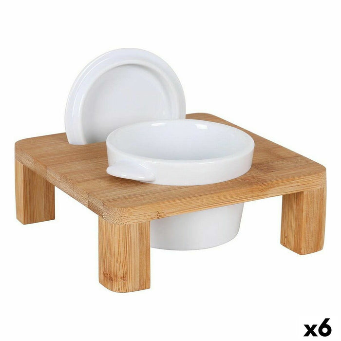 Suport Inde Crăticioară Bambus Porțelan 17 x 17 x 6 cm (6 Unități)