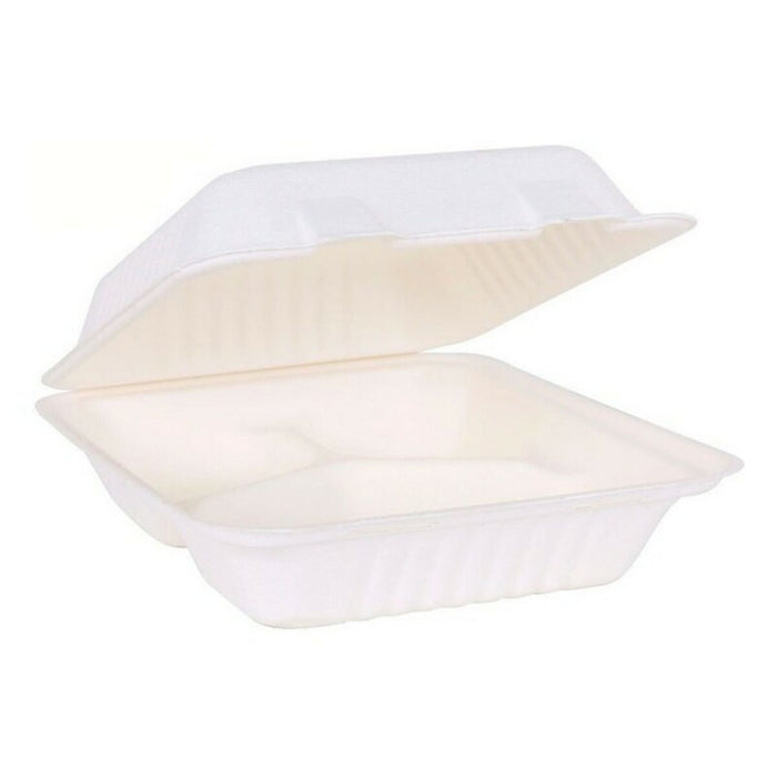 Set Viejo Valle Cutie pentru Prânz 3 Compartimente Alb (50 pcs)