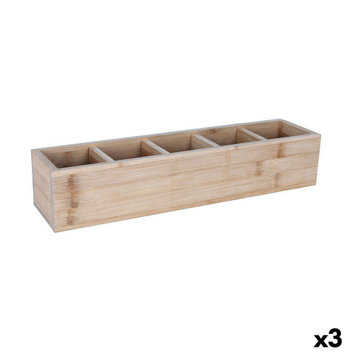 Organizator pentru tacâmuri Viejo Valle Bambus 39 x 10 x 8 cm (3 Unități)