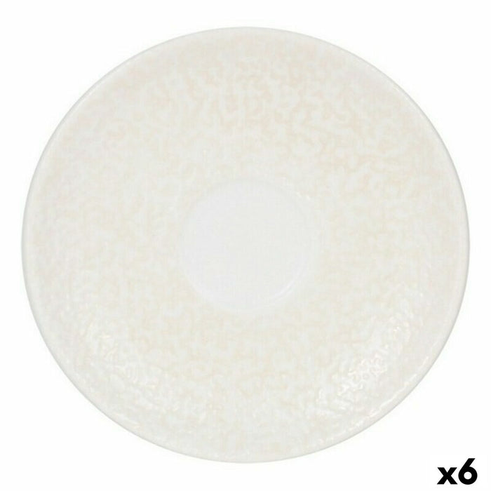 Farfurie Inde Atelier Porțelan Alb Ø 12 cm (6 Unități) (ø 12 cm)