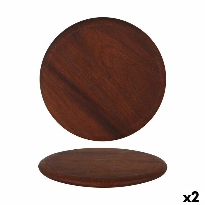 Tavă de servit Viejo Valle Iroko Rotund ø 32 x 1,8 cm (2 Unități)
