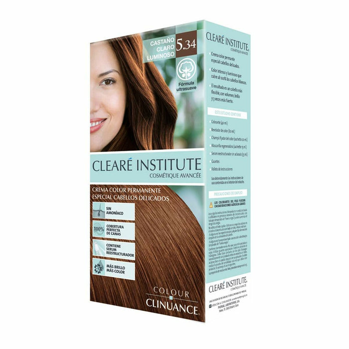 Colorare Permanentă Cremă Clearé Institute Colour Clinuance Nº 5.34-castaño claro luminoso