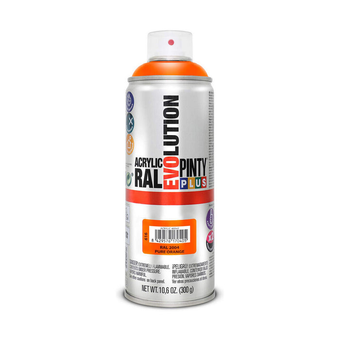 Spray cu vopsea Pintyplus Evolution RAL 2004 400 ml Pure Orange