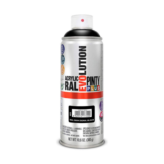 Spray cu vopsea Pintyplus Evolution RAL 9004 400 ml Signal Black