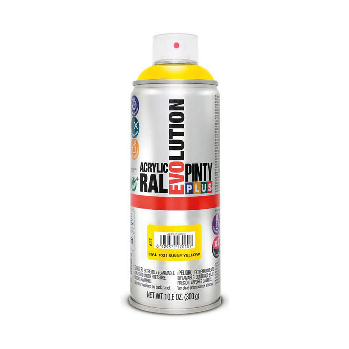 Spray cu vopsea Pintyplus Evolution RAL 1021 400 ml Sunny Yellow
