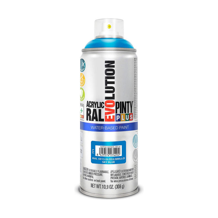 Spray cu vopsea Pintyplus Evolution RAL 5015 Baza de apă Sky Blue 400 ml