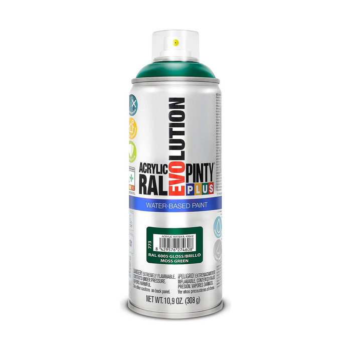 Spray cu vopsea Pintyplus Evolution RAL 6005 Baza de apă Moss Green 400 ml