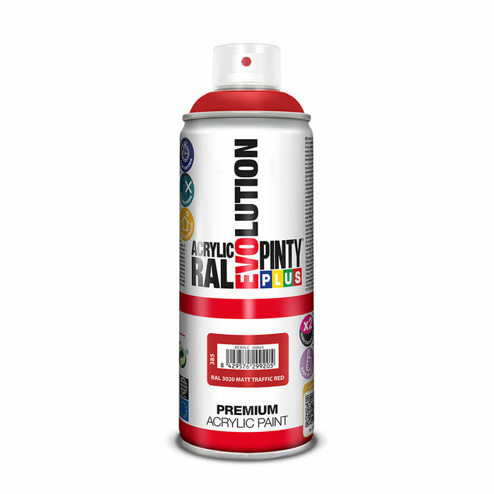 Spray cu vopsea Pintyplus Evolution RAL 3020 Traffic Red 400 ml Mat