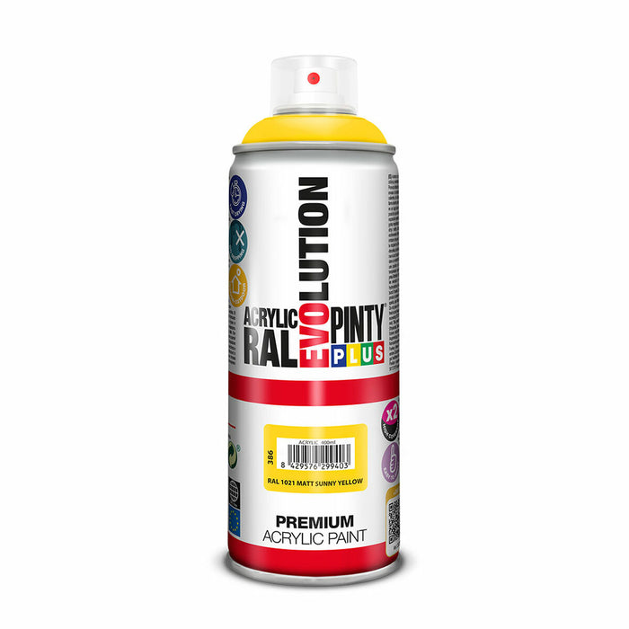 Spray cu vopsea Pintyplus Evolution RAL 1021 Sunny Yellow 400 ml Mat