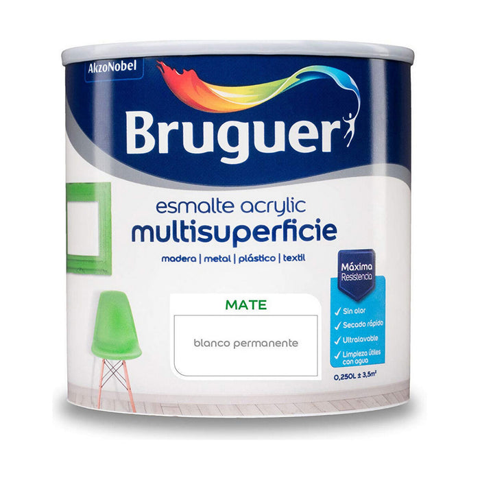 Lac acrilic Bruguer 5160685 250 ml Permanent White Mat