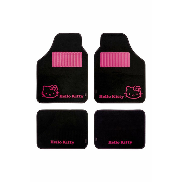 Set de covoraș pentru podea auto Hello Kitty Negru Roz (4 pcs)