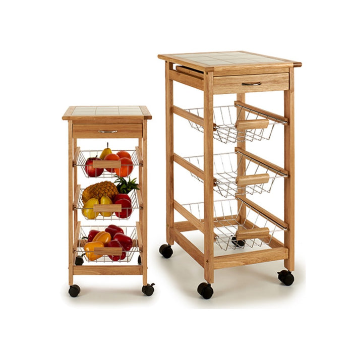 Cărucior pentru legume Metal lemn de pin Caramidă (37 x 76 x 37 cm)