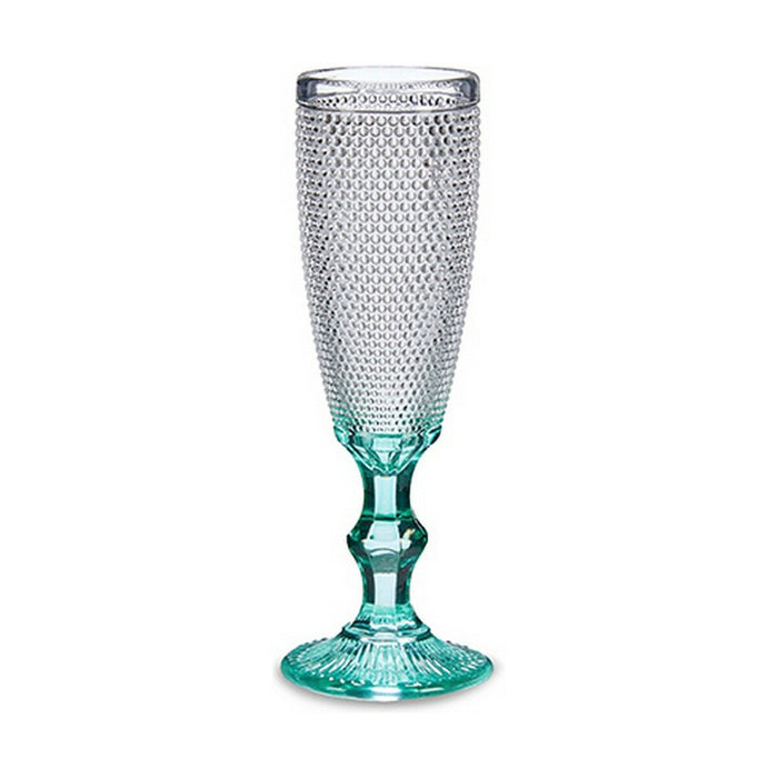 Pahar de șampanie Turquoise Puncte Transparent Sticlă 185 ml