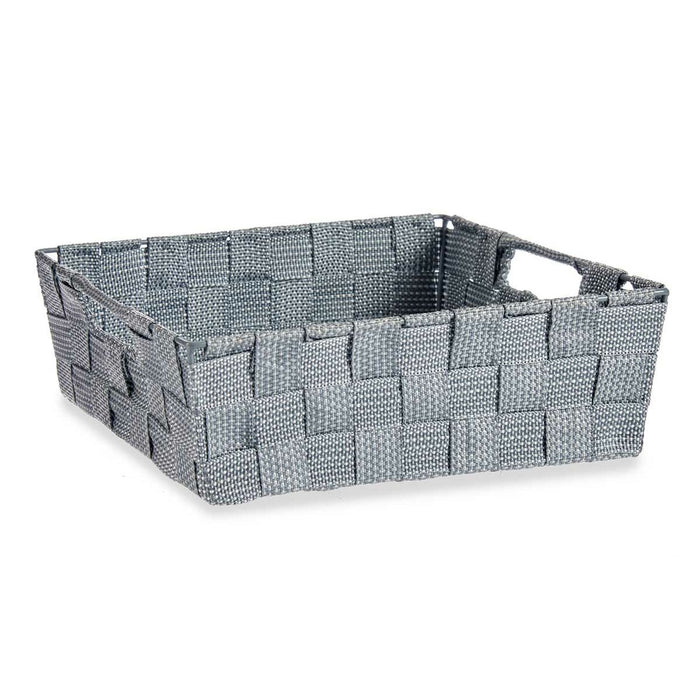 Coș Împletitură 23 x 8 x 27 cm Gri Pânză