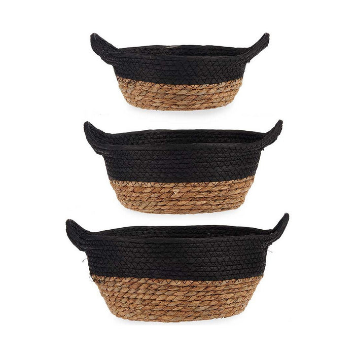 Set de Coșuri Negru Maro 3 Piese Alge marine