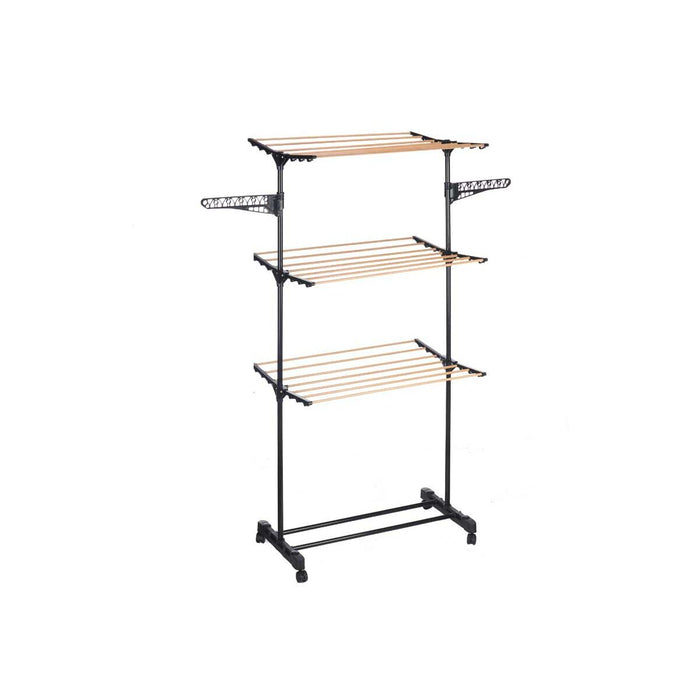 Suport de întins rufe Negru Natural Fier 82 x 165 x 59 cm