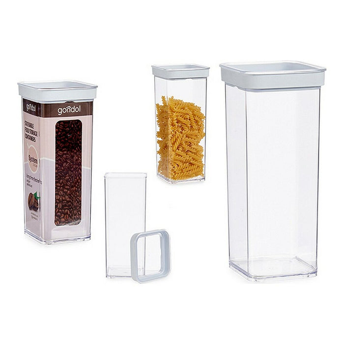 Borcan Ermetic Transparent Silicon ABS 1,5L (10,5 x 24 x 10,5 cm)