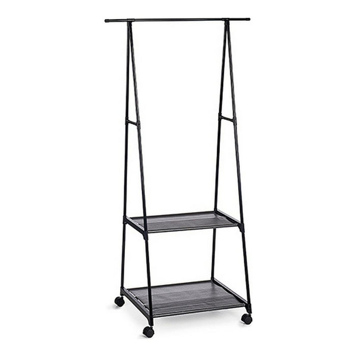 Cuier cu Roți Negru Metal (85 x 45 x 157 cm)