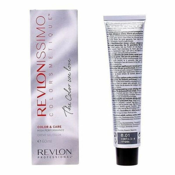 Vopsea Permanentă Anti-aging Revlonissimo Revlon Revlonissimo Colorsmetique NMT 8,01 Nº 8.01 (60 ml)