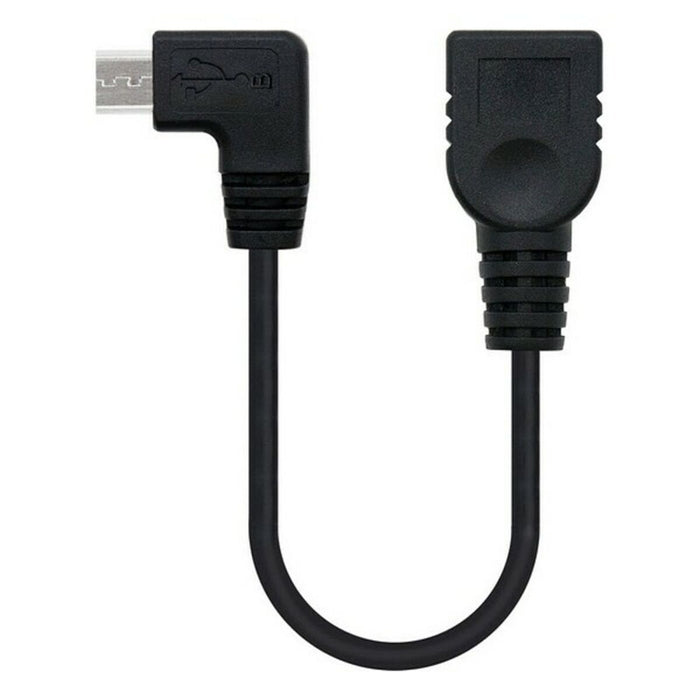 Cablu USB 2.0 A la USB B NANOCABLE CABLE USB 2.0 OTG ACODADO, TIPO MICRO B/M-A/H, NEGRO, 15 CM 15 cm Negru Tată/Mamă