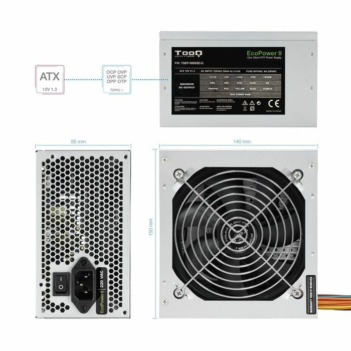 Sursă de Alimentare TooQ Fonte Ecopower II ATX 500 W RoHS CE
