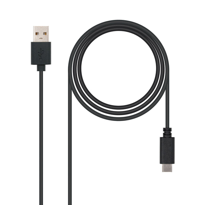 Cablu USB A la USB-C NANOCABLE USB 2.0, 1m Negru 1 m