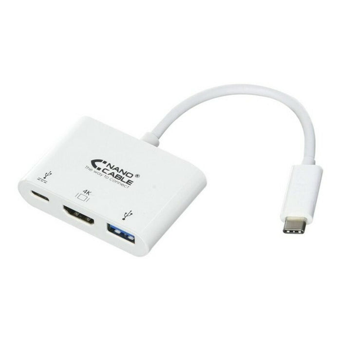 Adaptor USB-C la HDMI NANOCABLE 10.16.4302 Full HD (15 cm) Alb (1 Unități)