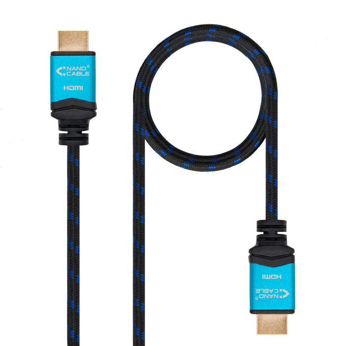 Cablu HDMI NANOCABLE 10.15.3701 V2.0 Negru/Albastru 1 m 4K Ultra HD