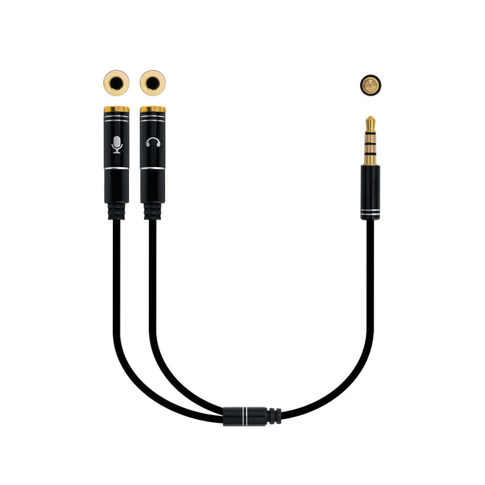 Cablu Audio Jack (3,5 mm) Divizor NANOCABLE 10.24.1202 30 cm Negru