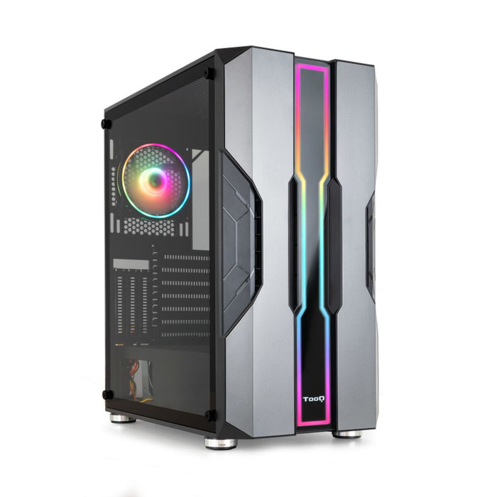 Unitate Semi-tower ATX TooQ TQGCC103-B Negru Negru/Argintiu