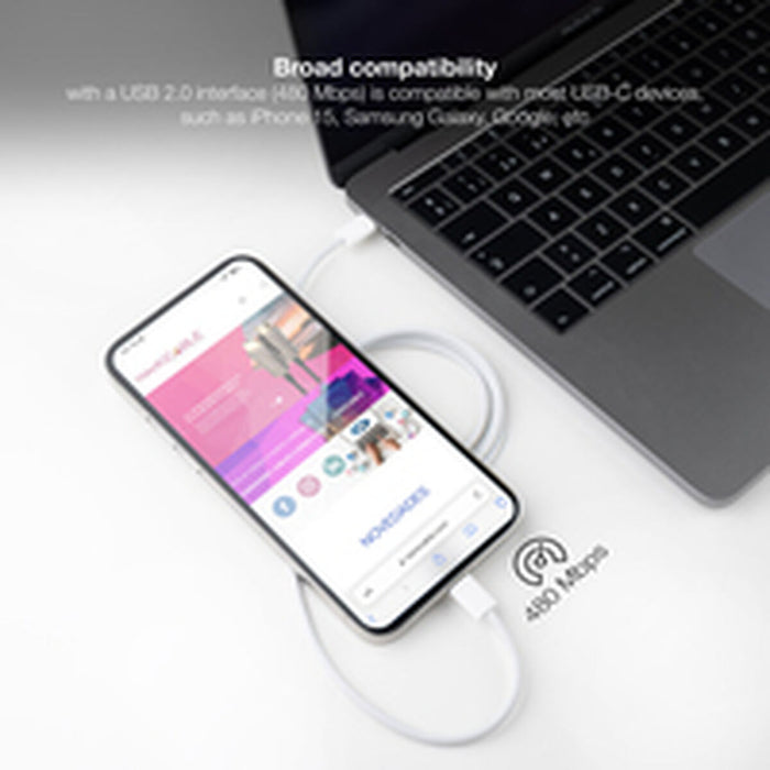 Cablu USB NANOCABLE 10.01.6001-CO 1 m Alb (1 Unități)