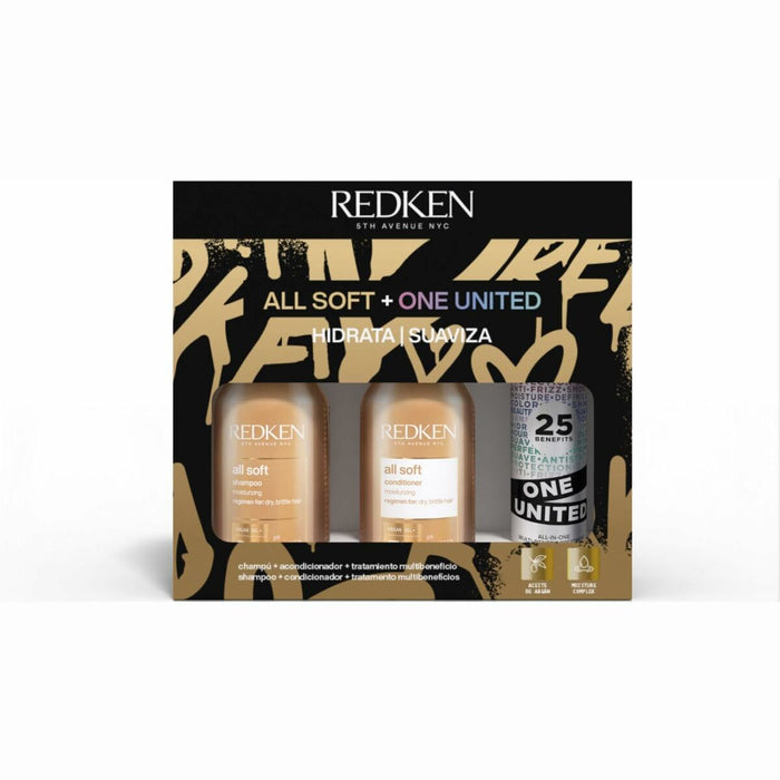 Set Coafor Unisex Redken All Soft + One United 3 Piese