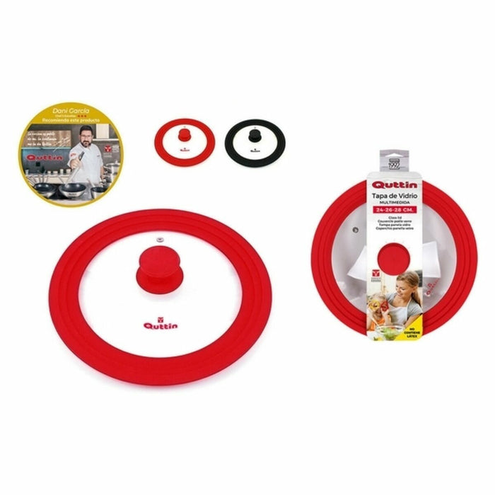 Capac pentru tigaie Quttin 52247 Sticlă 28 cm (6 Unități) (24-26-28 cm)