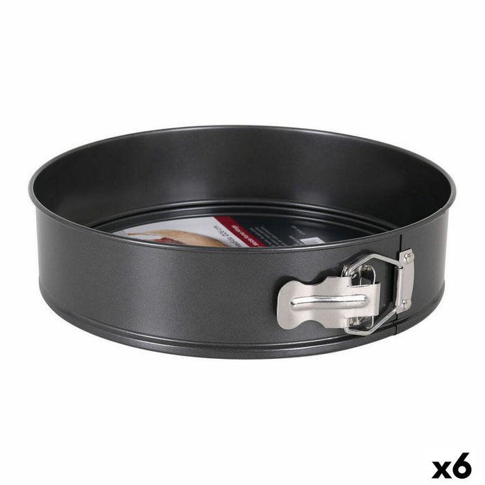 Formă de tort detașabilă Quttin 52275 Oțel carbon Negru 26 cm (6 Unități) (Ø 26 cm)