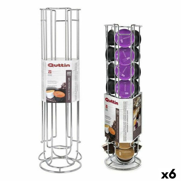 Suport pentru 24 capsule de cafea Quttin GR-48867 12 x 43 cm (6 Unități)