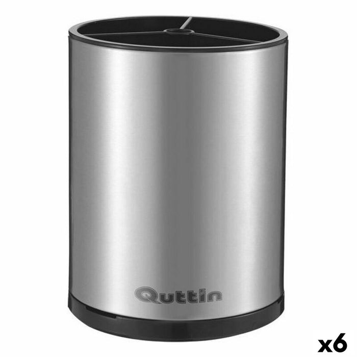 Suport pentru ustensile de bucătărie Quttin 137518 Rotativ Argintiu 16 x 20 cm (6 Unități)
