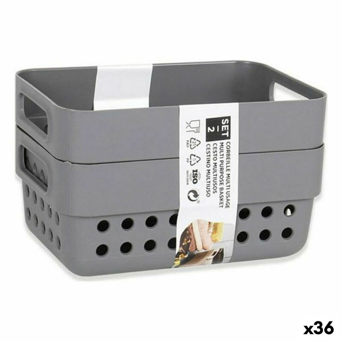 Coș Multifuncțional Confortime 144902 12 x 7,5 x 7 cm (2 Piese) (36 Unități) (12 x 7,5 x 5 cm)