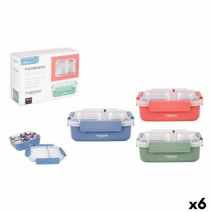 Cutie pentru prânz ermetică ThermoSport 165371 Termic 900 ml 21,5 x 16 x 7,7 cm (6 Unități) (900 ml)