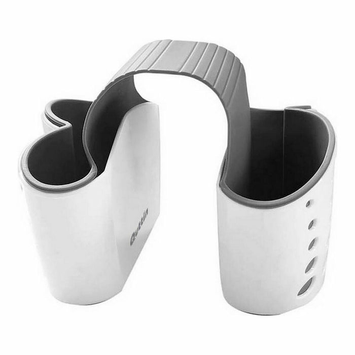 Suport de Bureți de Vase pentru Chiuvetă Quttin Double Alb 15 x 5,5 x 28 cm